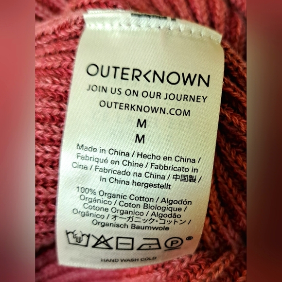 Outerknown Organic Cotton, Rin-knit Sweater Tank Top, Heathered Raspberry, Med - Picture 5 of 5